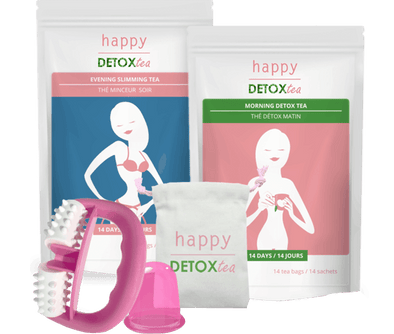 Kit Anti-Cellulite et Minceur avec ventouse et Roller Happy Detox Tea